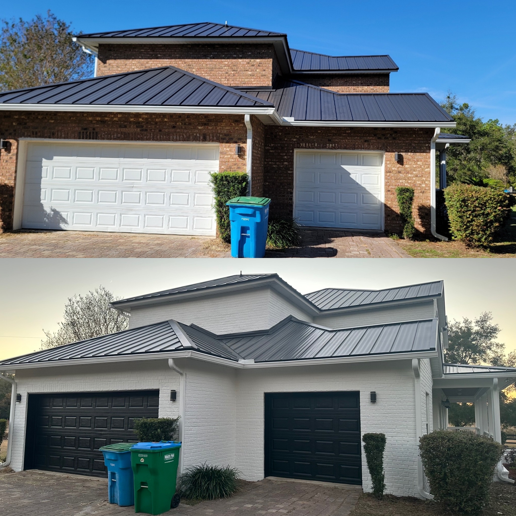 Duplex & garage doors — before & after by Color Pros Painting