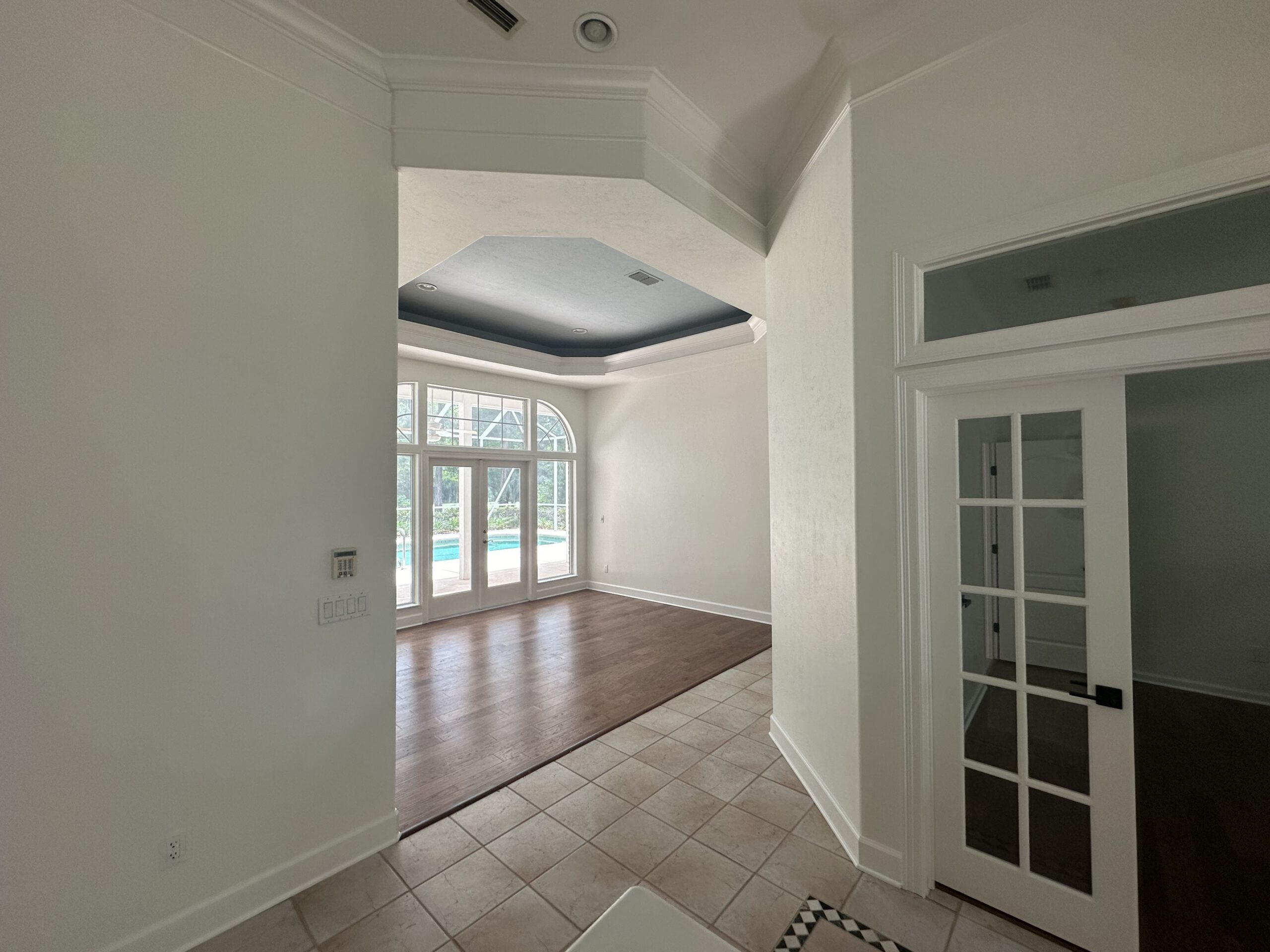 Freshly painted interior with tray ceiling in Gainesville FL